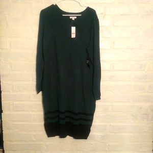 New York & Company dark green sweater dress